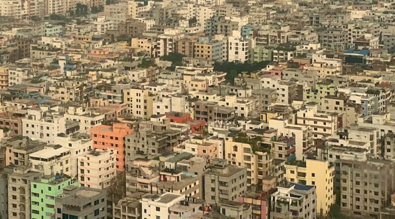 আকাশ থেকে ঢাকা শহরের দৃশ্য