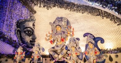 দুর্গাপূজার মণ্ডপের ভেতরের দৃশ্য, প্রতীকী ছবি